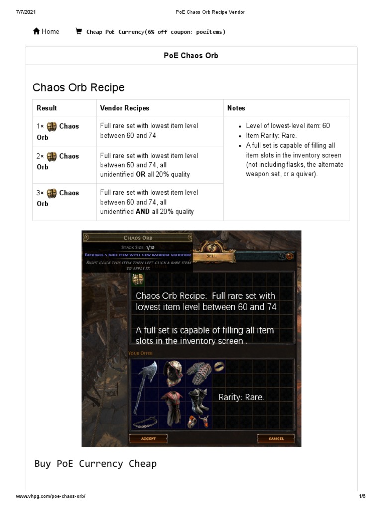 Poe Chaos Orb Recipe Tool Philomena Mcclung