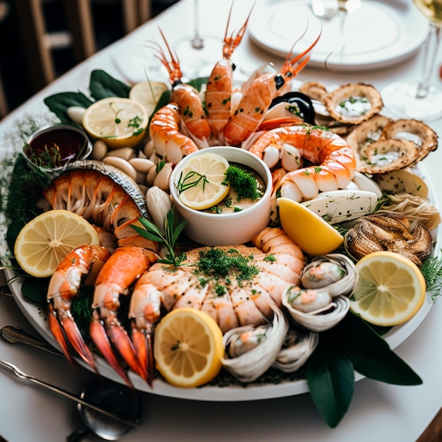 Premium Ai Image Succulent Seafood Platter A Feast For The Senses Generative Ai