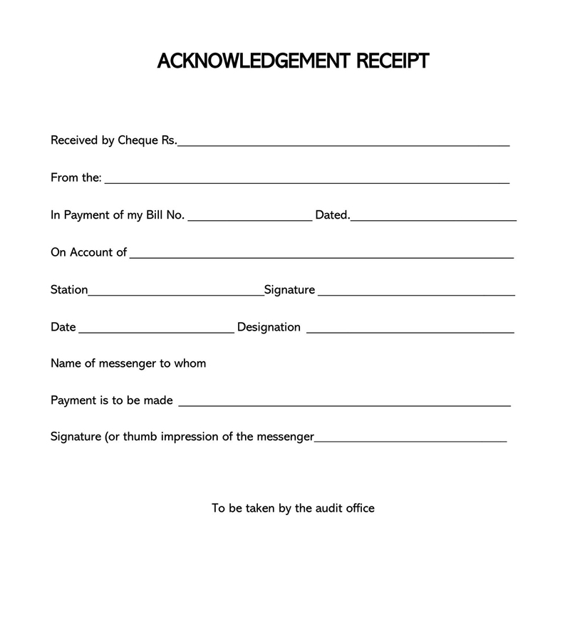 Printable Acknowledgement Of Receipt Form Template Classles Democracy