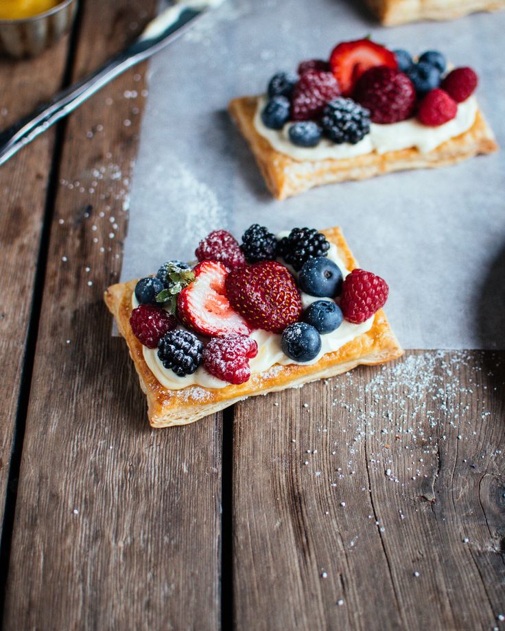 Puff Pastry Fruit Tarts With Lemon Curd Whipped Cream The Farmer S