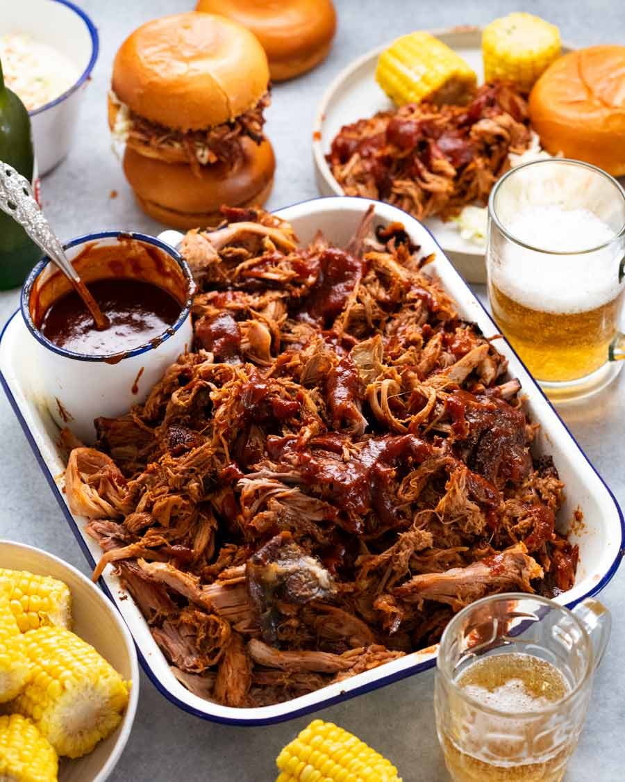 Pulled Pork With Bbq Sauce Easy Slow Cooker Recipetin Eats