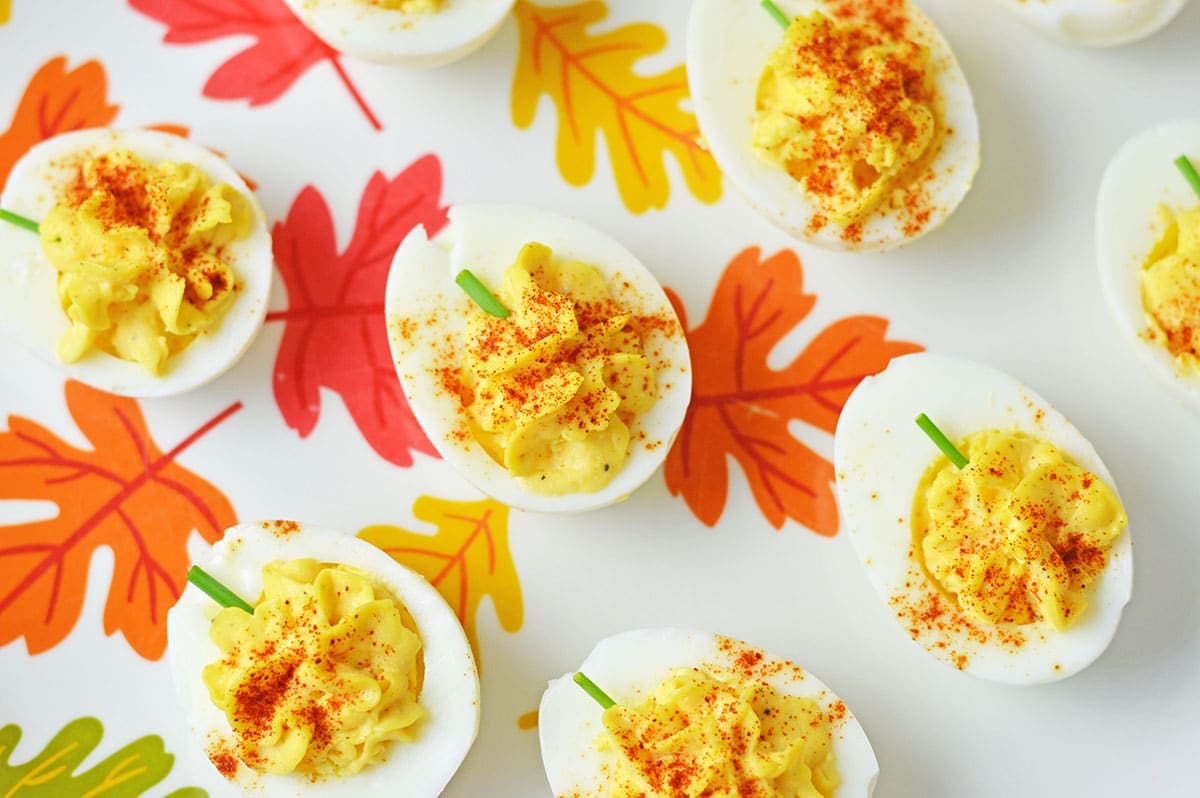 Pumpkin Deviled Eggs Halloween Thanksgiving