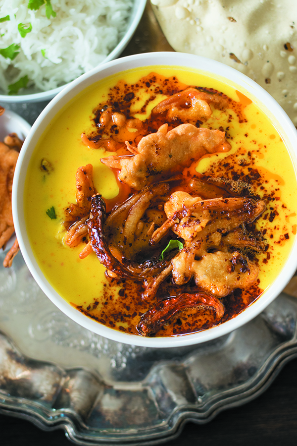 Punjabi Pakora Kadhi Is An Indian Yogurt Based Curry With Spiced Onion And Chickpea Flour