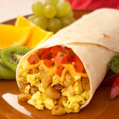 Quick Breakfast Burritos With Cheese Sauce Luda Foods Recipe