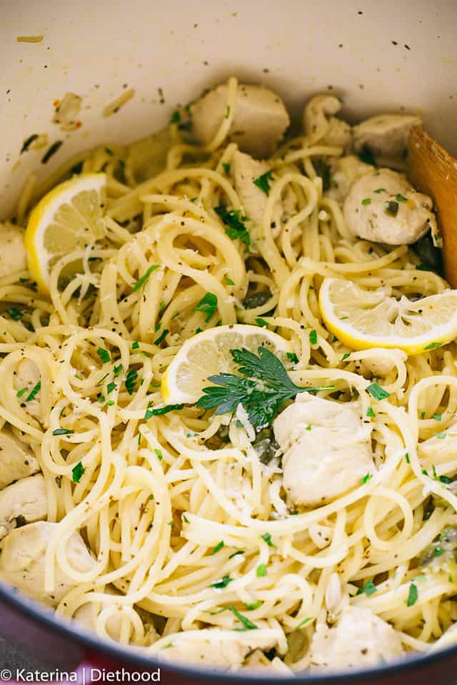 Quick Easy Chicken Piccata Pasta Diethood