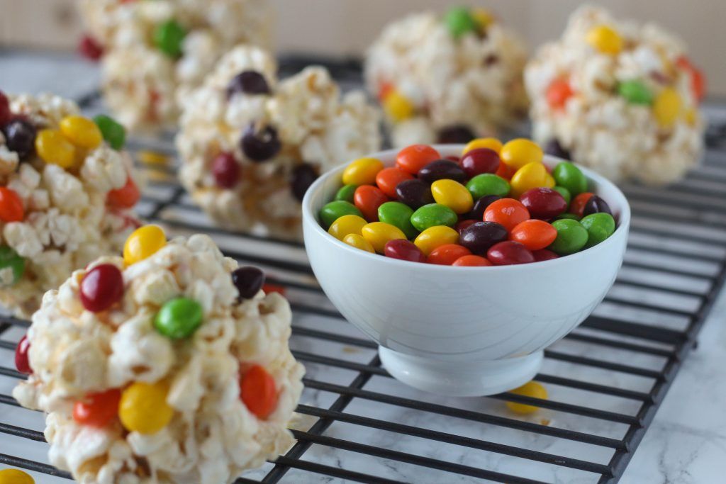 Rainbow Skittles Kettle Corn Popcorn Ball New Recipes Snack Recipes