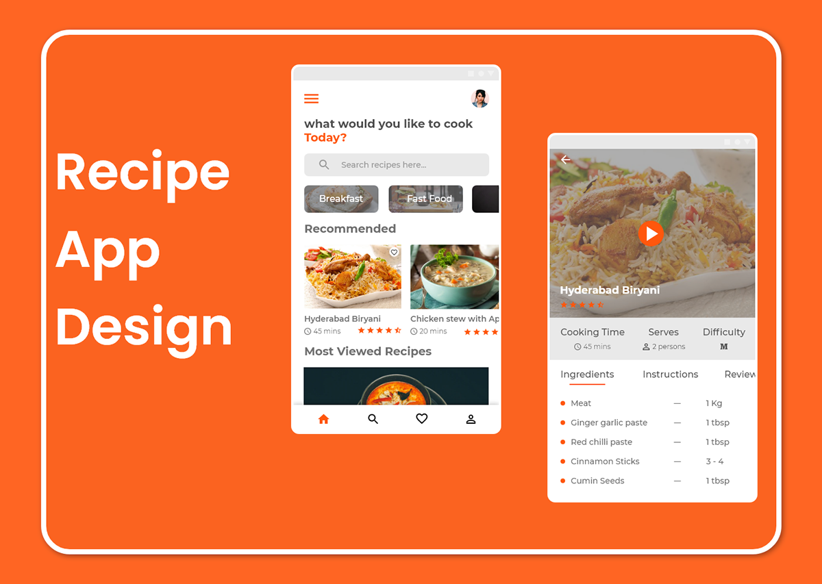 Recipe App Ui Design Behance