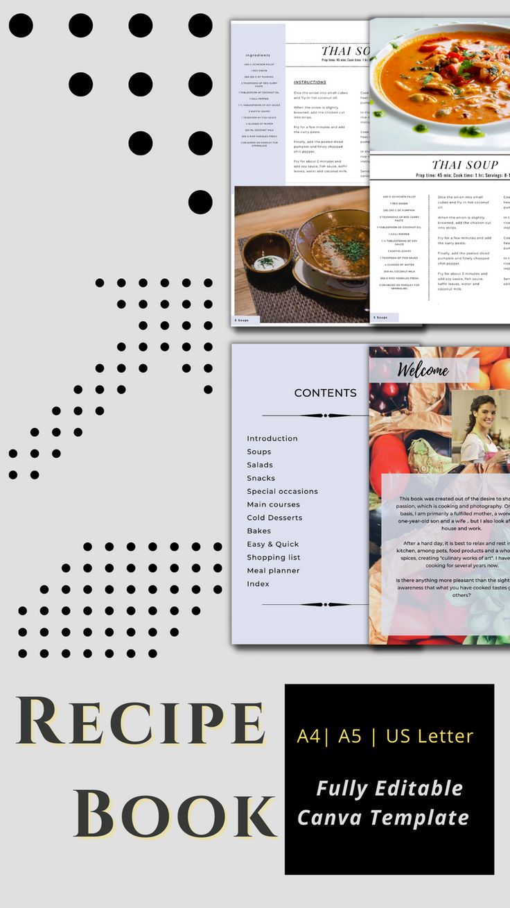 Recipe Book Template Editable Binder Page Pack