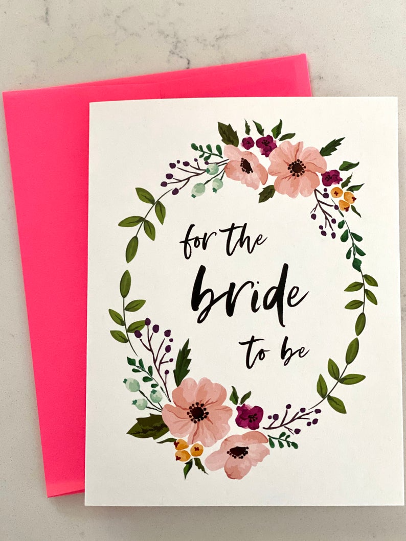 Recipe Card For The Bride To Be Floral Bridal Shower