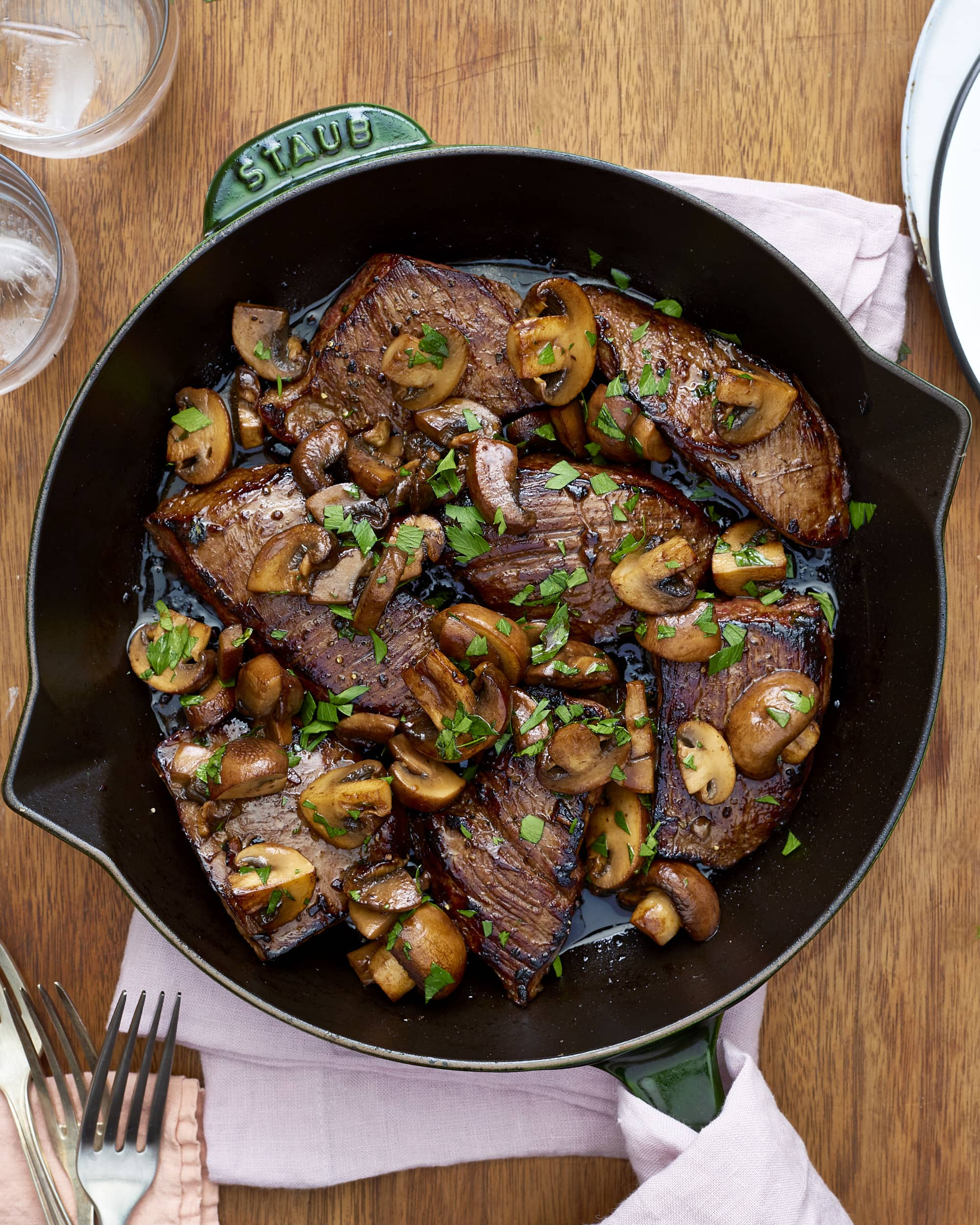 Recipe Easy Balsamic Glazed Steak Tips And Mushrooms Kitchn