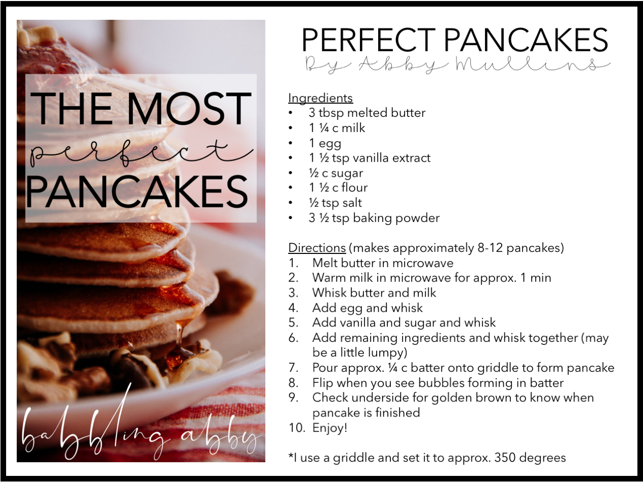 Recipe For Making Pancakes With Pictures Measurements Easy To Read