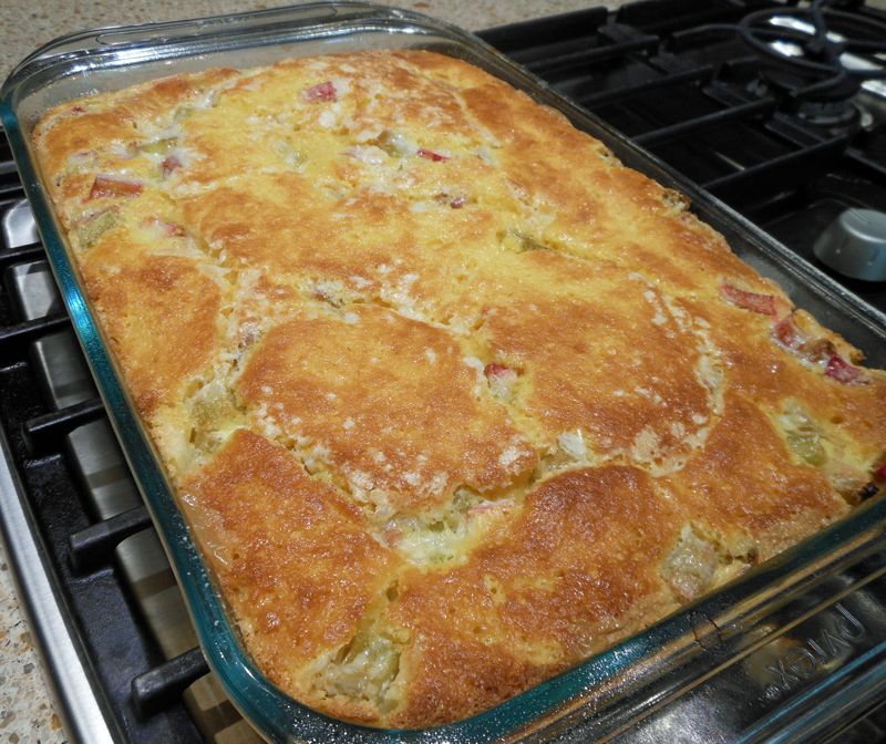 Rhubarb Dump Cake With Yellow Cake Mix