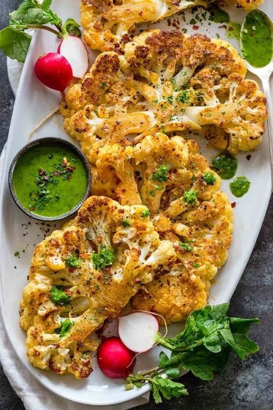 Roasted Cauliflower Steaks Recipe Recipes Vegetables