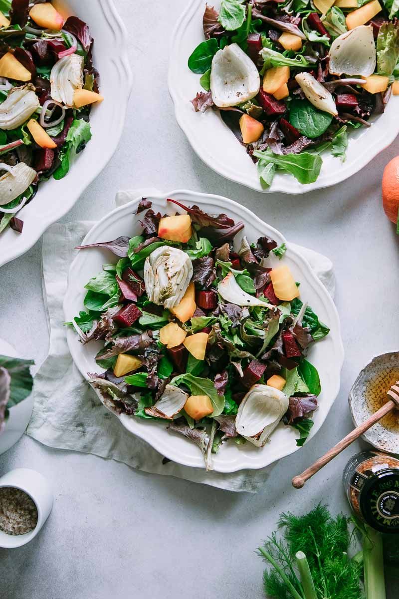 Roasted Fennel Beet Salad Easy Roasted Root Vegetable Salad Recipe Seasonal Salad