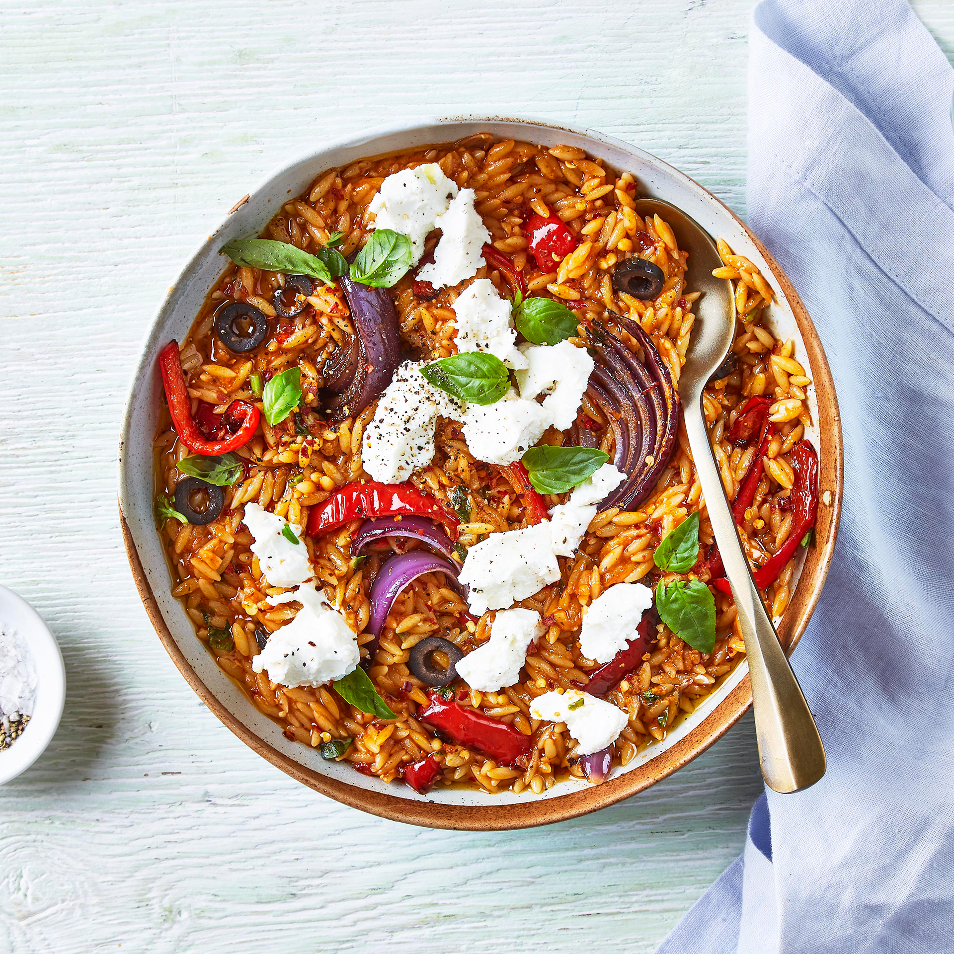 Roasted Red Pepper Orzo With Goats Amp 39 Cheese Recipe Gousto