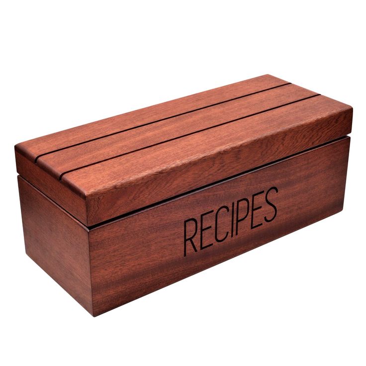 Sapele Recipe Box With Cards And Dividers By Apace Vintage Style Wood 4X6 Recipe Holder Card