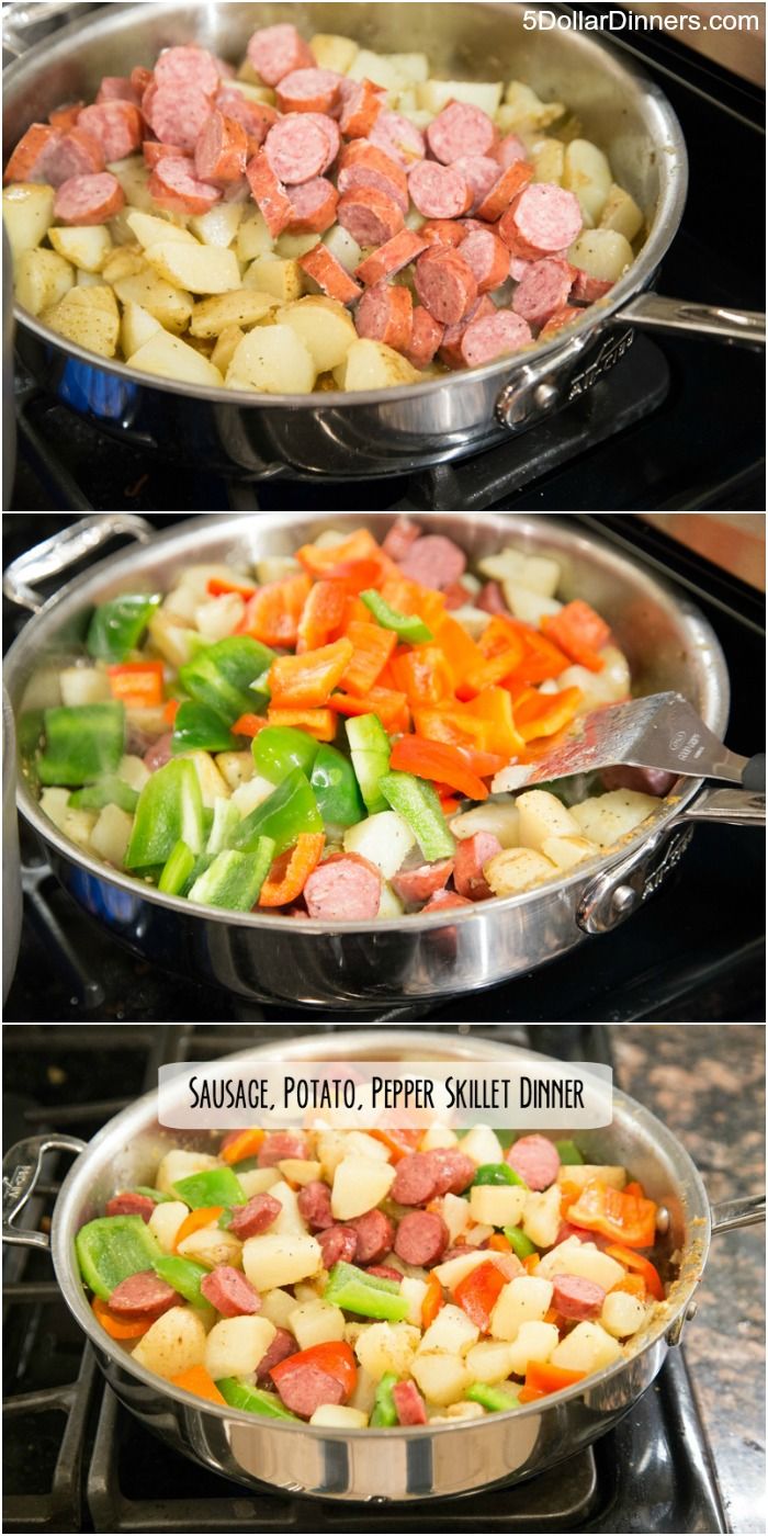 Sausage Potato Peppers Skillet Dinner 5 Dinners