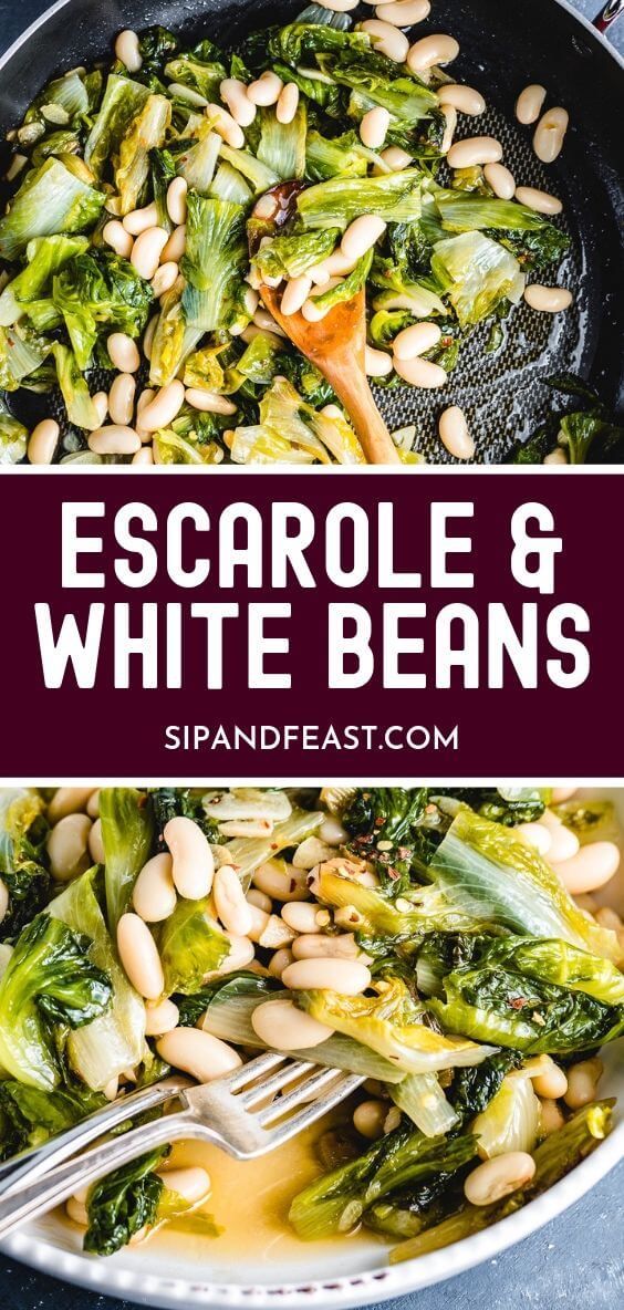 Sauteed Escarole And Cannellini Beans Is A Super Easy And Flavorful