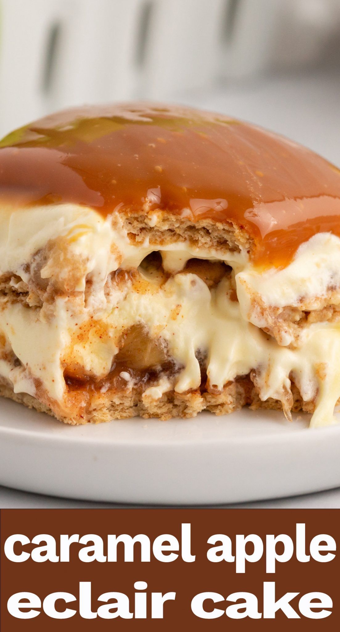 Serve This No Bake Caramel Apple Eclair Cake On Cool Fall Days Layers