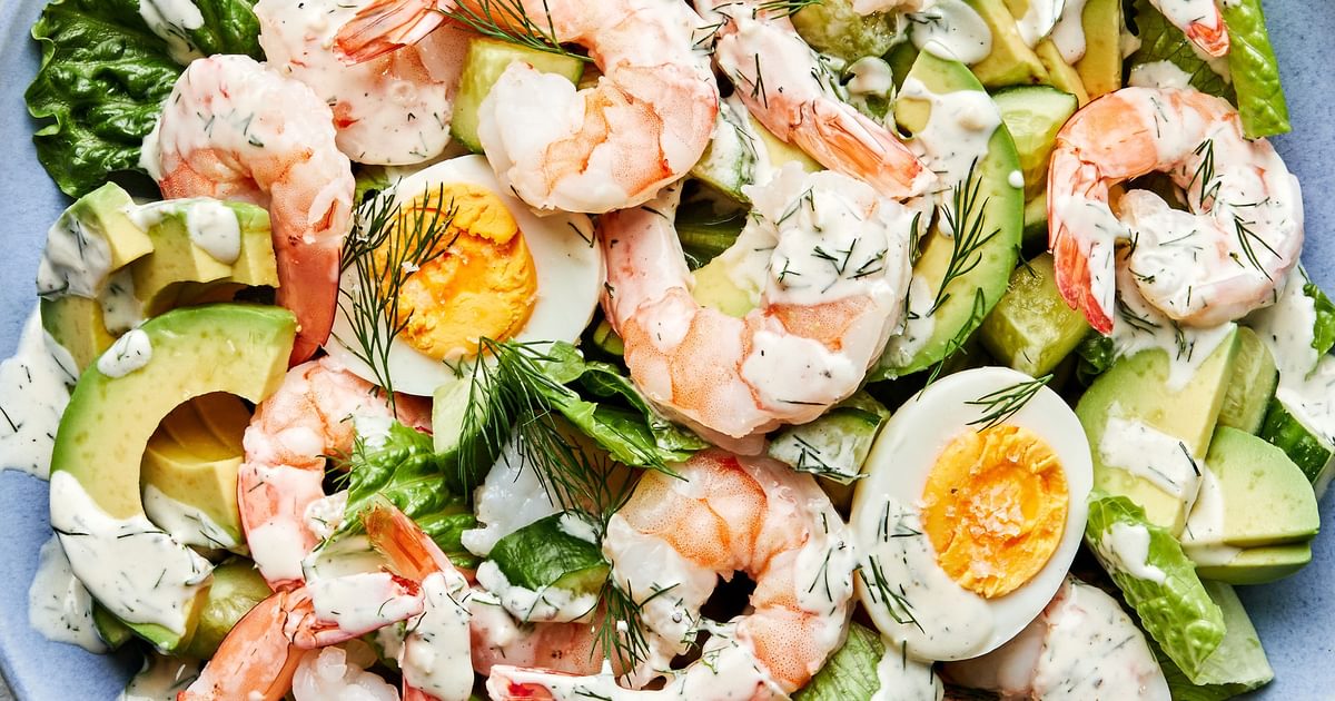 Shrimp And Avocado Salad With Dill Dressing The Modern Proper