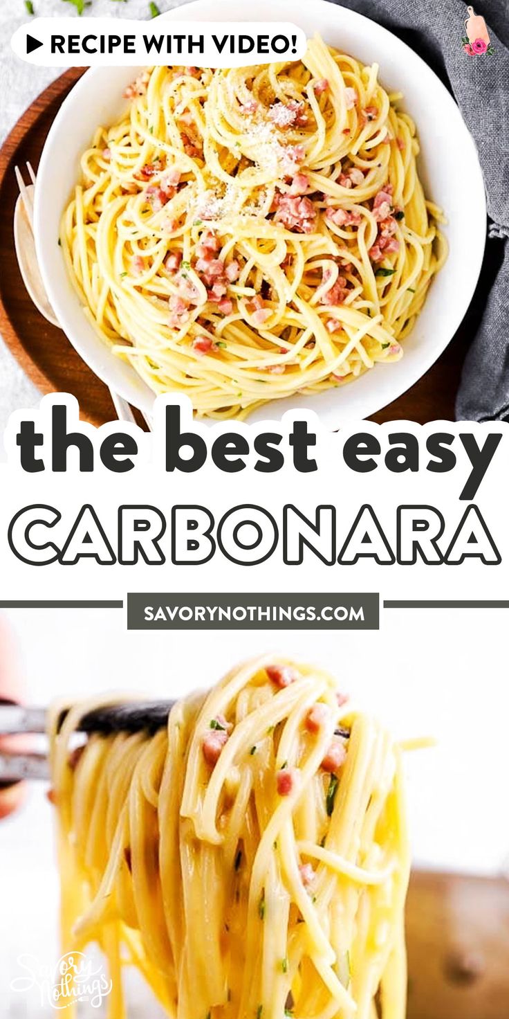 Simple Spaghetti Carbonara Ready In 20 Minutes Easy Carbonara