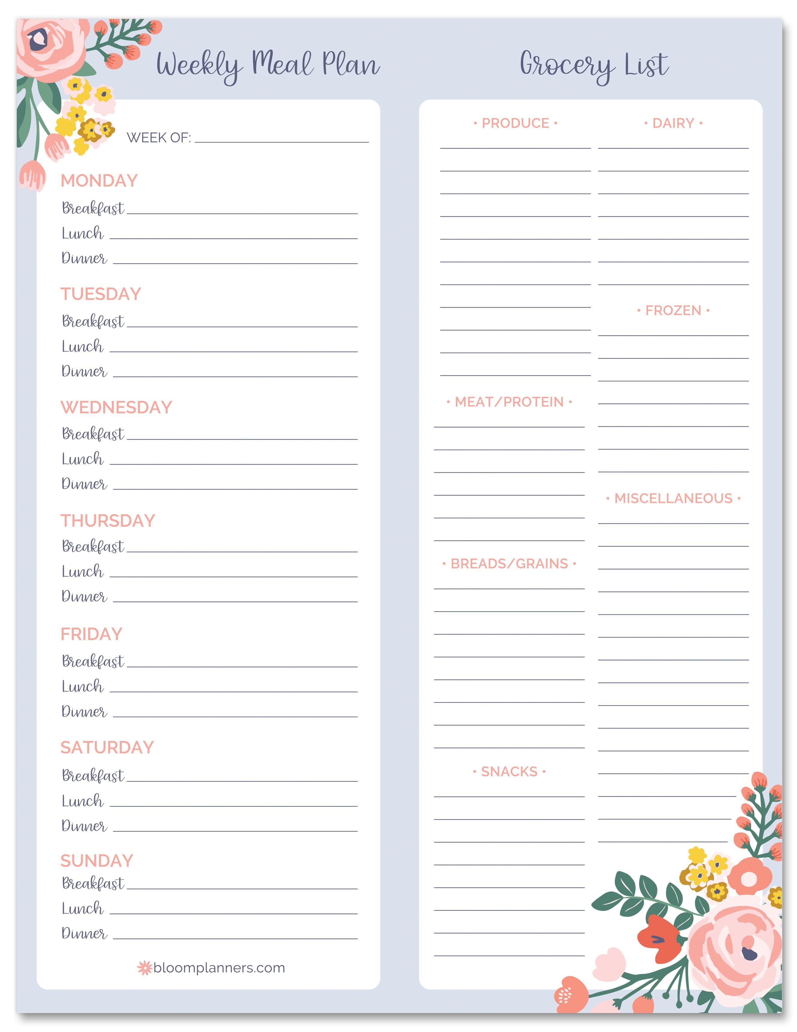 Simplify Your Meal Planning And Grocery Shopping Processes With This Printable Grocery List