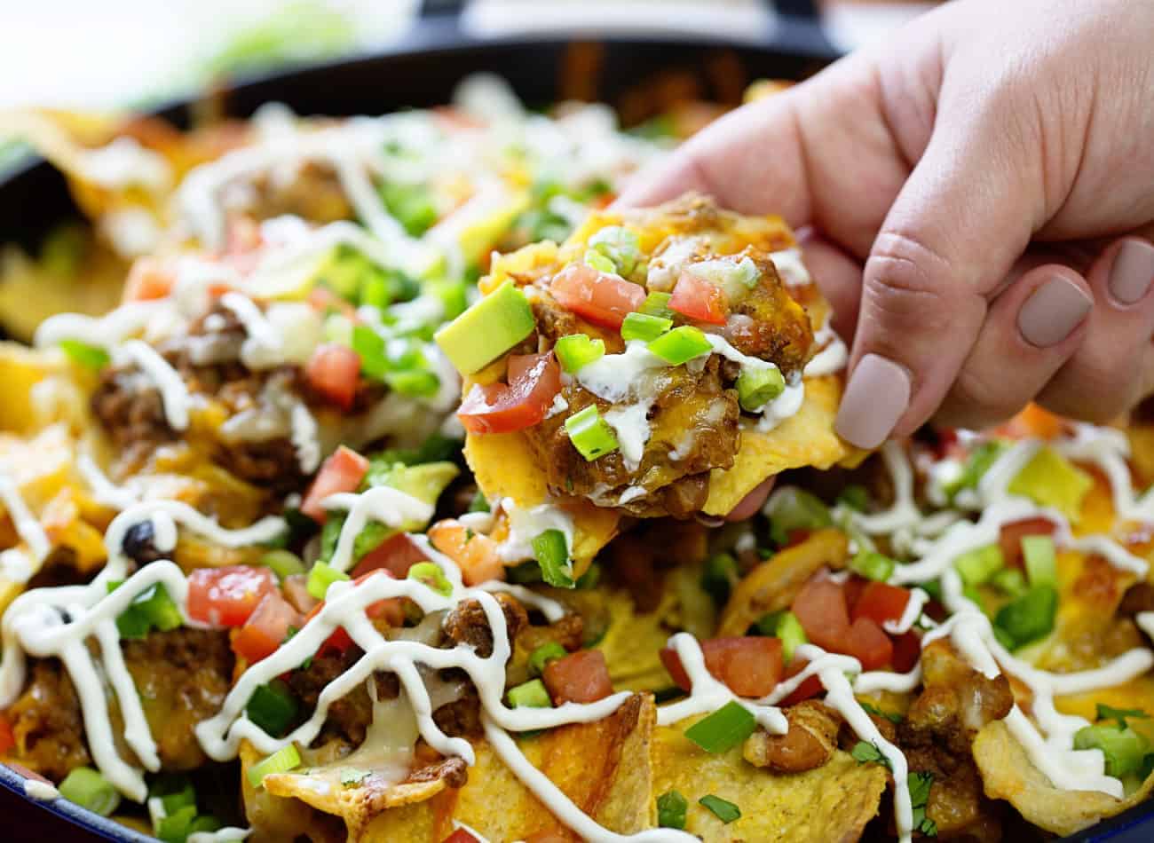 Skillet Beef Nachos Video I Am Baker