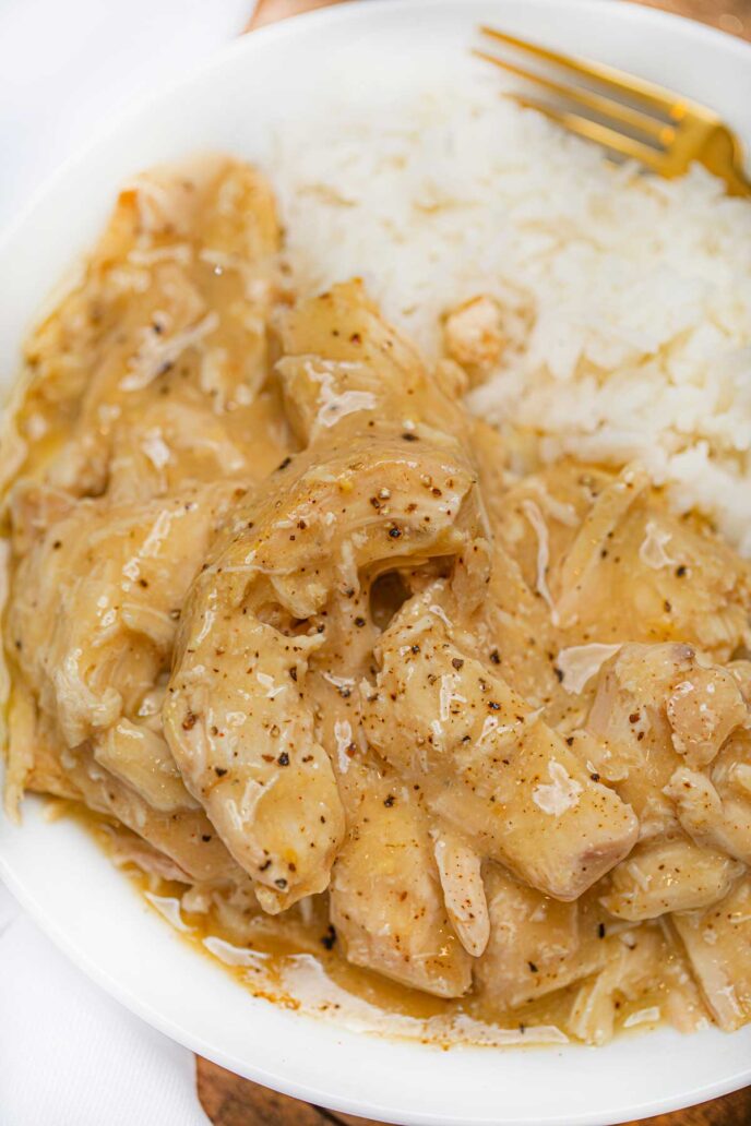 Slow Cooker Chicken And Gravy Recipe Video Dinner Then Dessert