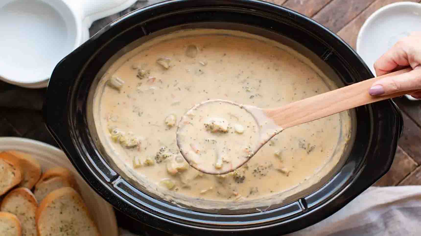 Slow Cooker Cream Of Broccoli Soup Recipe Allrecipes Com