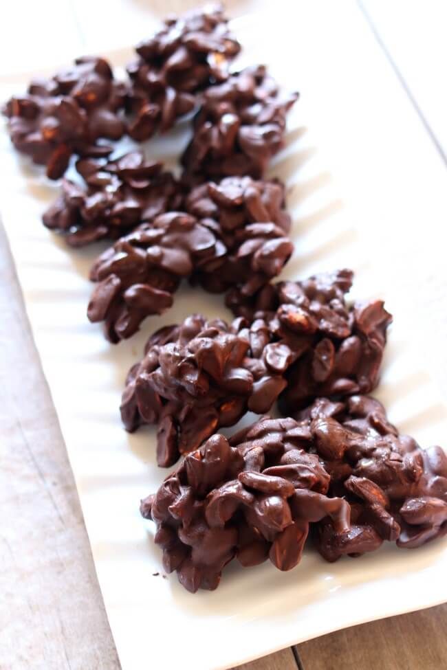 Slow Cooker Dark Chocolate Peanut Clusters 365 Days Of Slow Cooking