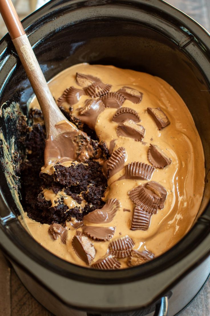 Slow Cooker Peanut Butter And Chocolate Cake A Seriously Sinful Dessert