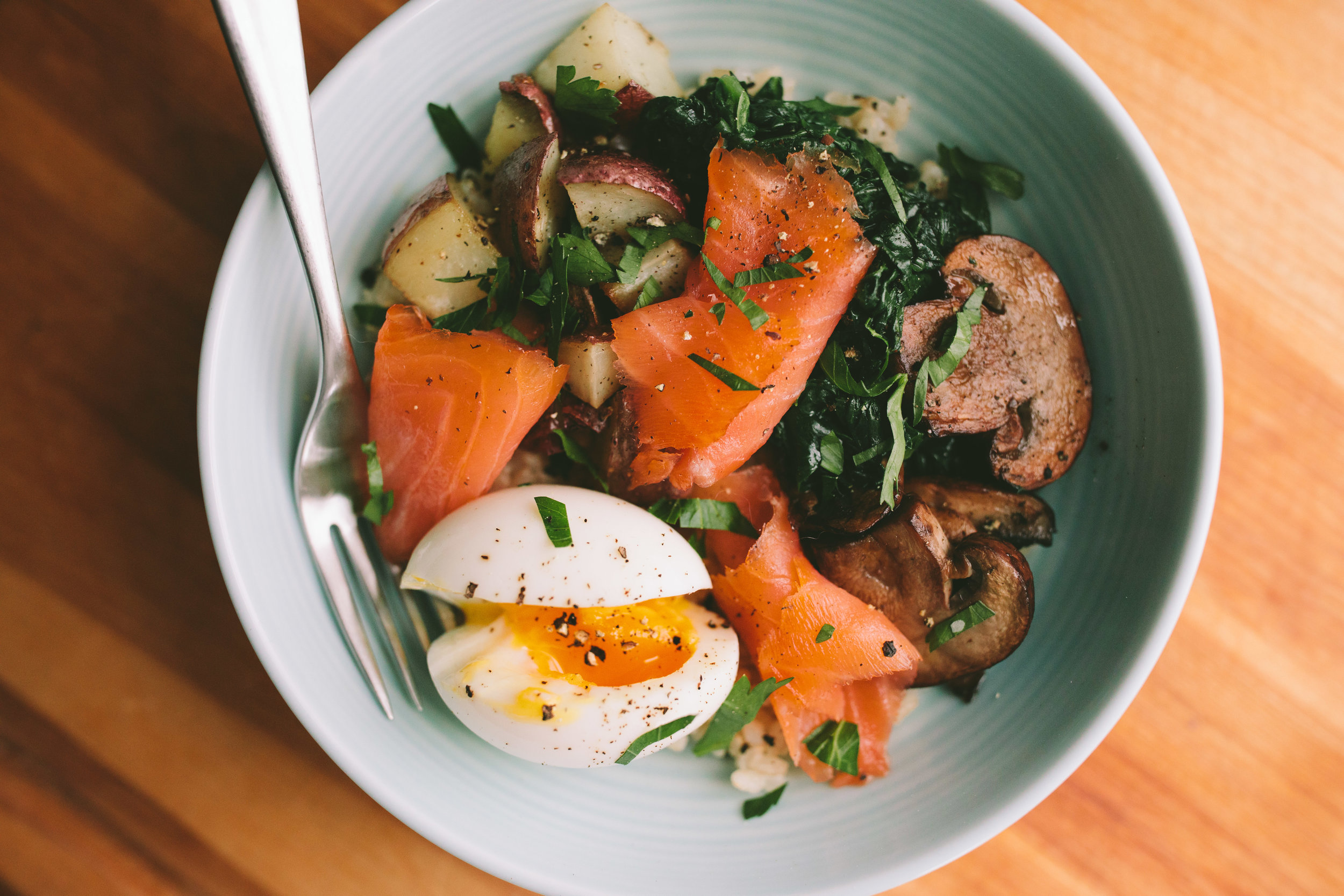 Smoked Salmon Breakfast Bowl With A 6 Minute Egg A Thought For Food