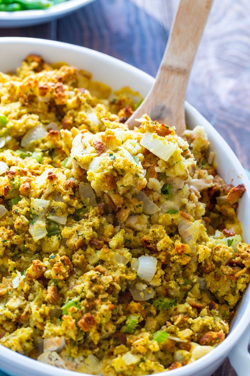 So Easy Chicken Stuffing Casserole Spicy Southern Kitchen