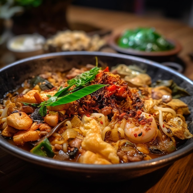 Some Shrimp And Other Food Items On A Table With The Words Copycat