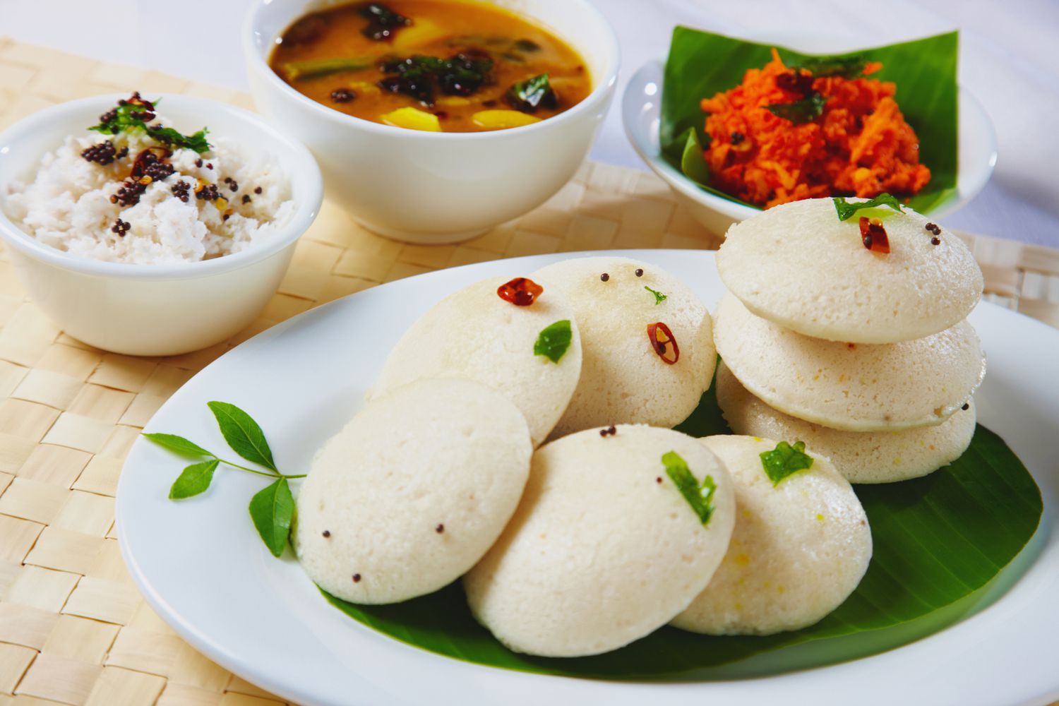 South Indian Rice Idli Recipe Steamed Rice Cakes