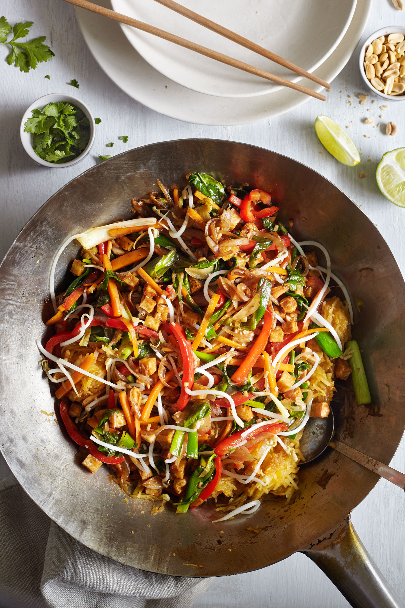 Spaghetti Squash Pad Thai Evergreen Kitchen Recipe Veggie Noodles