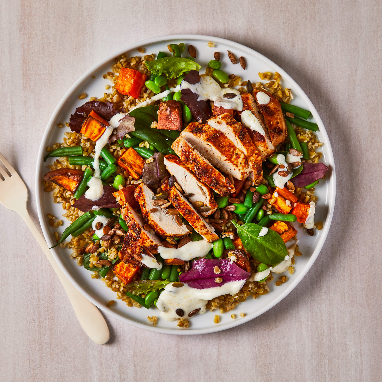 Spicy Chicken Greens Grain Bowl Recipe Gousto