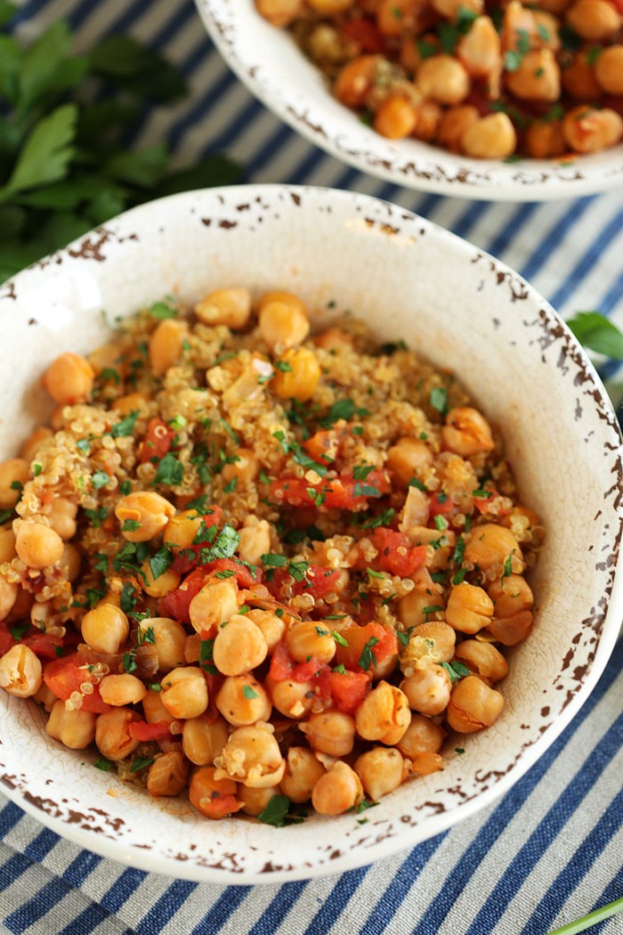 Spicy Chickpea Quinoa Bowls Meal Prep Eat Yourself Skinny