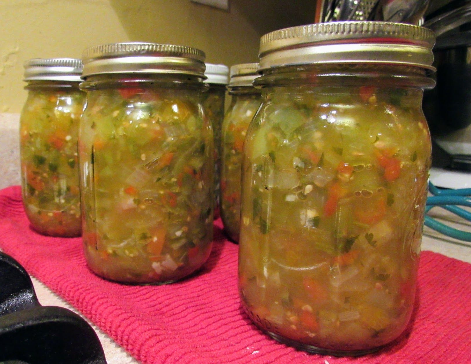 Spicy Green Tomato Salsa Verde Canning Recipe