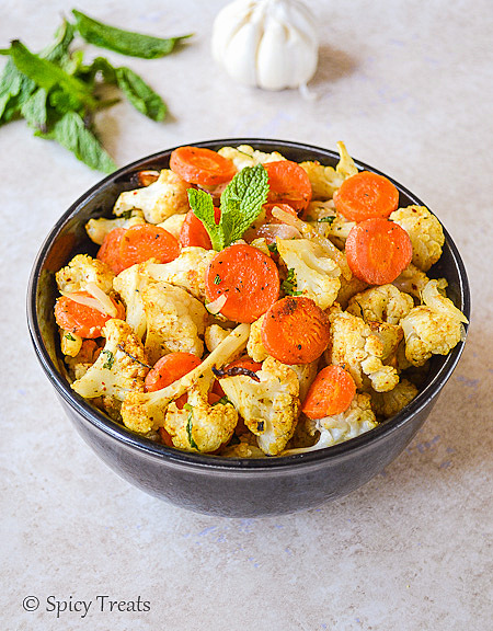 Spicy Treats Minty Roasted Carrots Cauliflower