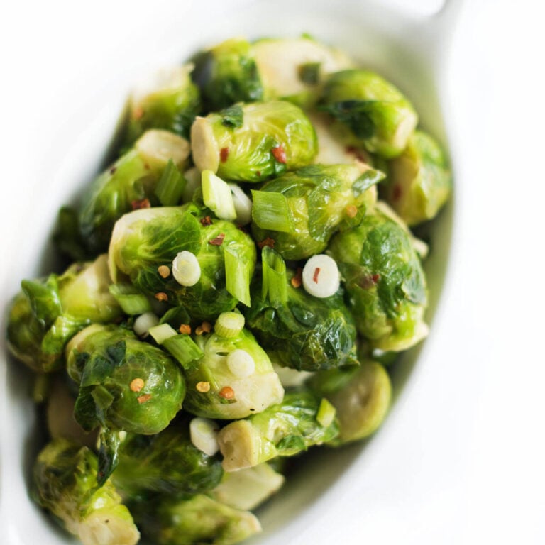 Steamed Lemon Garlic Brussels Sprouts The Lemon Bowl