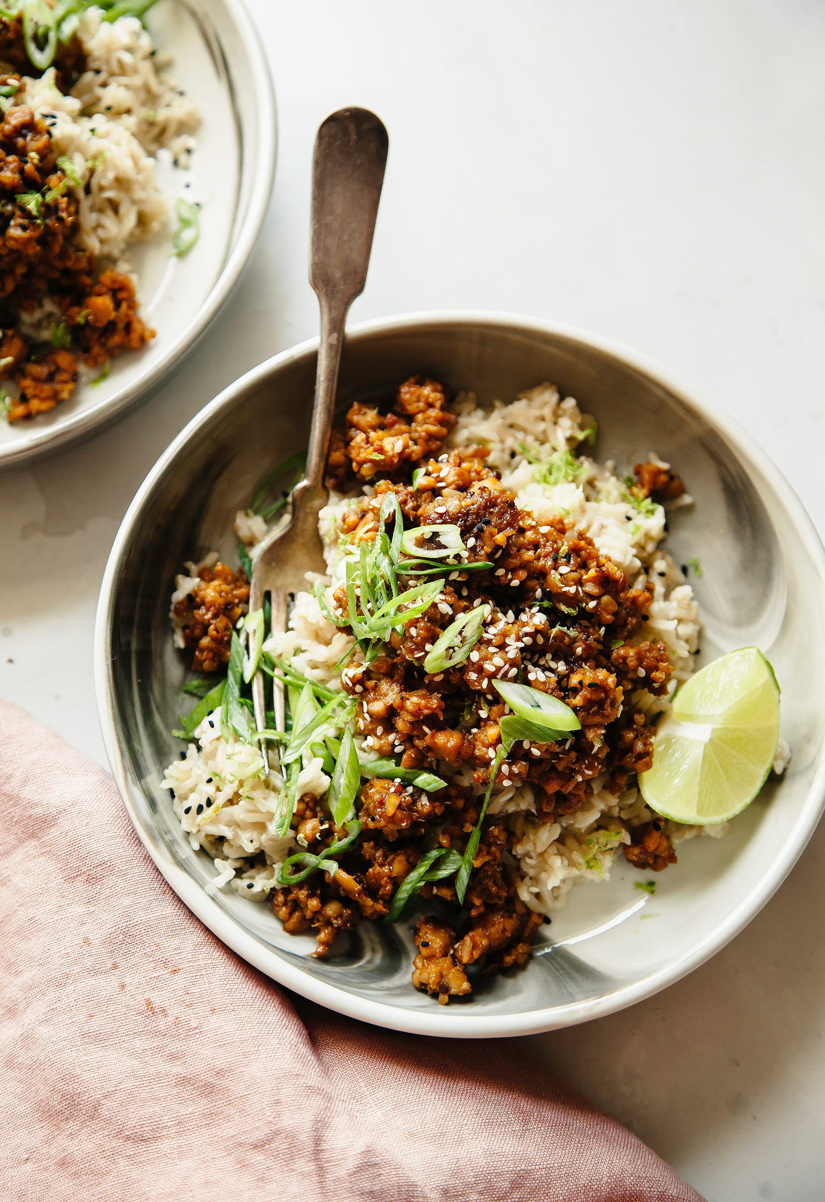 Sticky Ginger Tempeh With Coconut Rice The First Mess