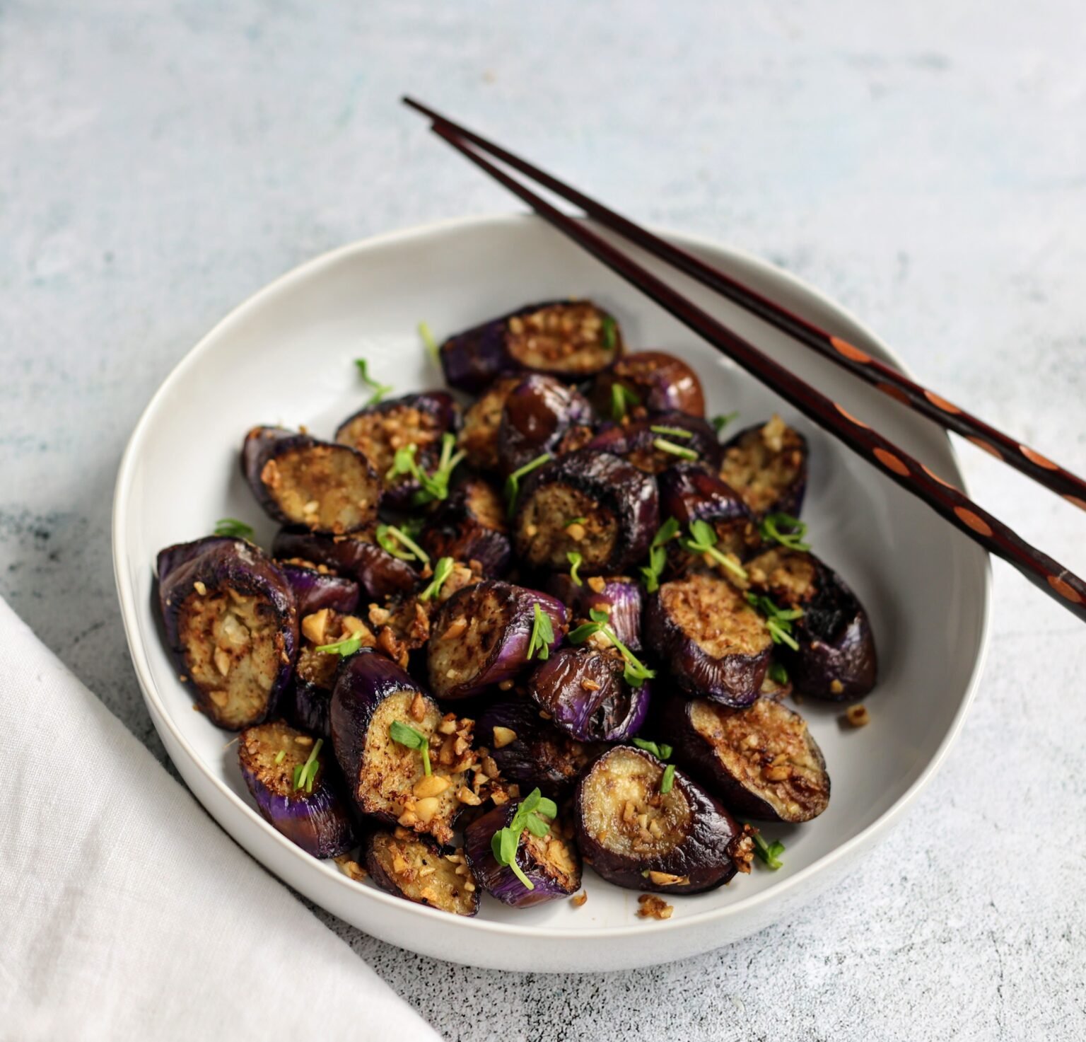 Stir Fried Japanese Eggplant With Garlic And Ginger Flavor Feed