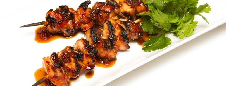 Stout Beer Honey Porter Glazed Chicken Skewers