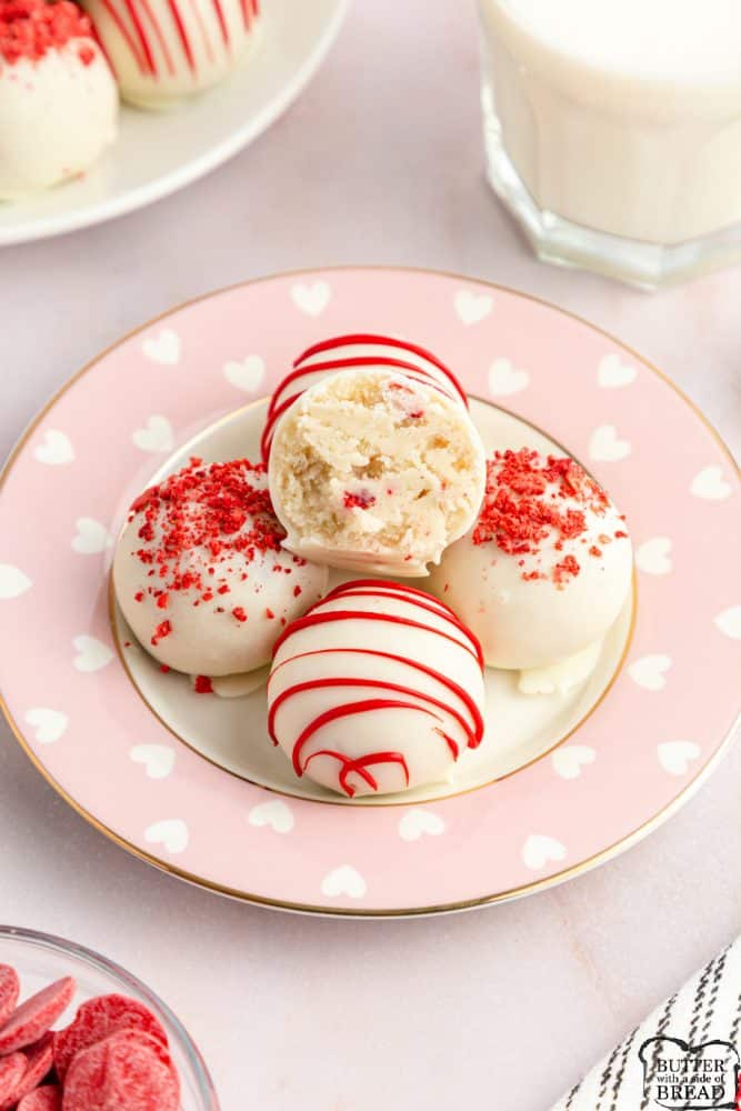 Strawberry Cake Mix Cake Balls Butter With A Side Of Bread