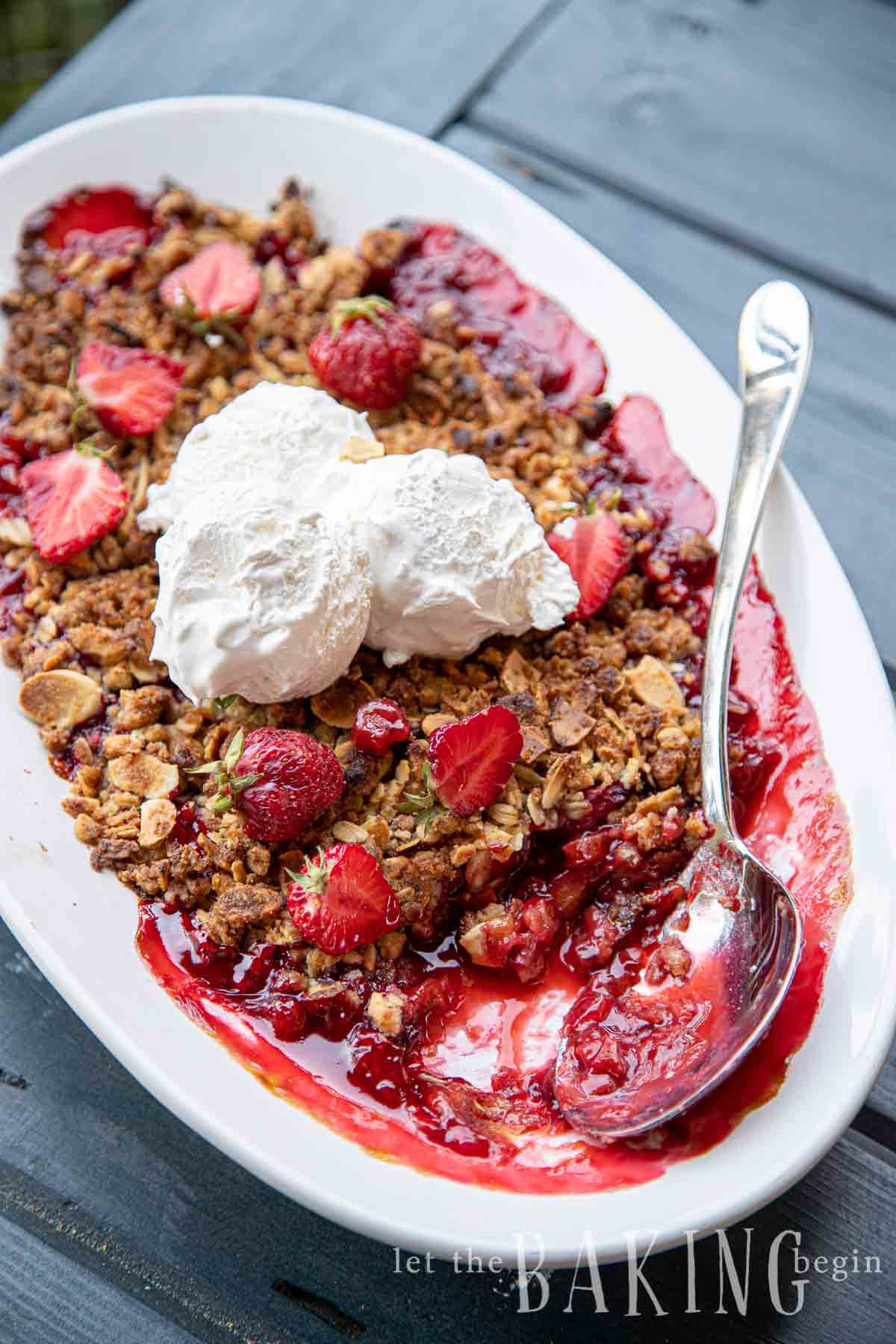 Strawberry Rhubarb Crisp Recipe Let The Baking Begin