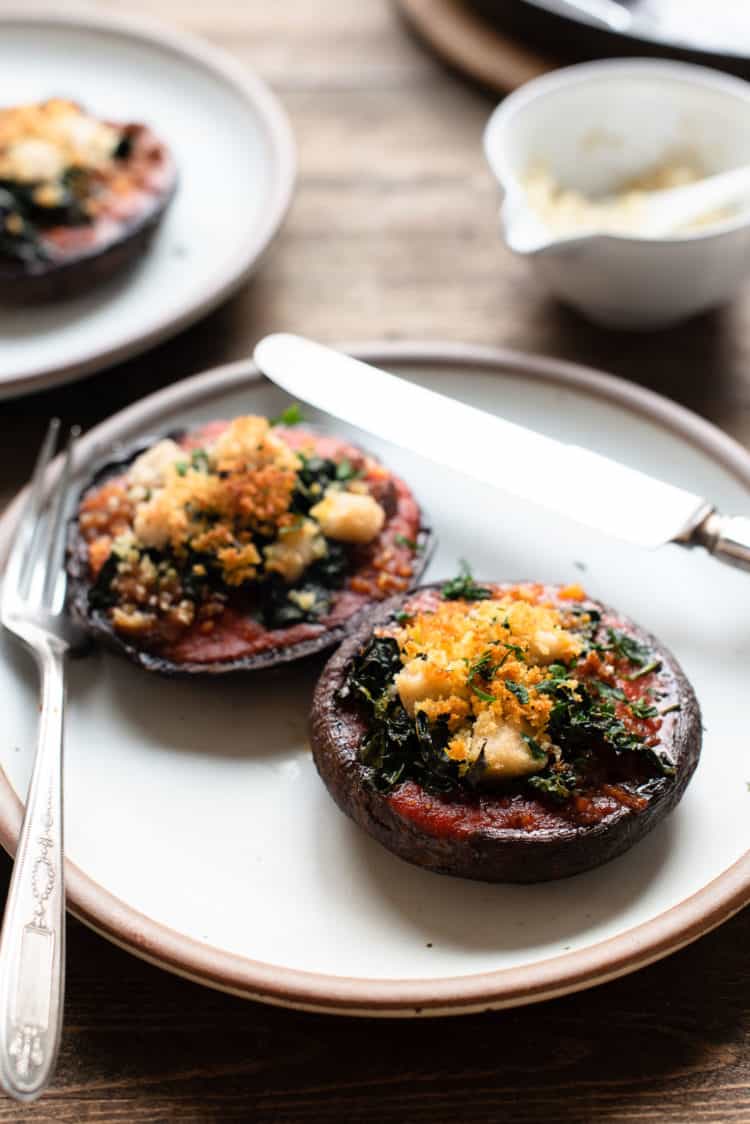 Stuffed Portobello Mushrooms With Garlicky Kale Kitchen Confidante