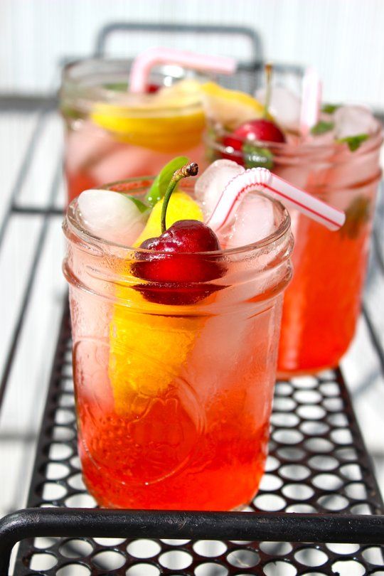 Summer Cocktail Recipe Sweet Sour Cherry Sparkler Kitchn