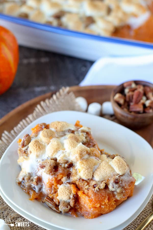 Sweet Potato Casserole With Marshmallows And Streusel Celebrating Sweets