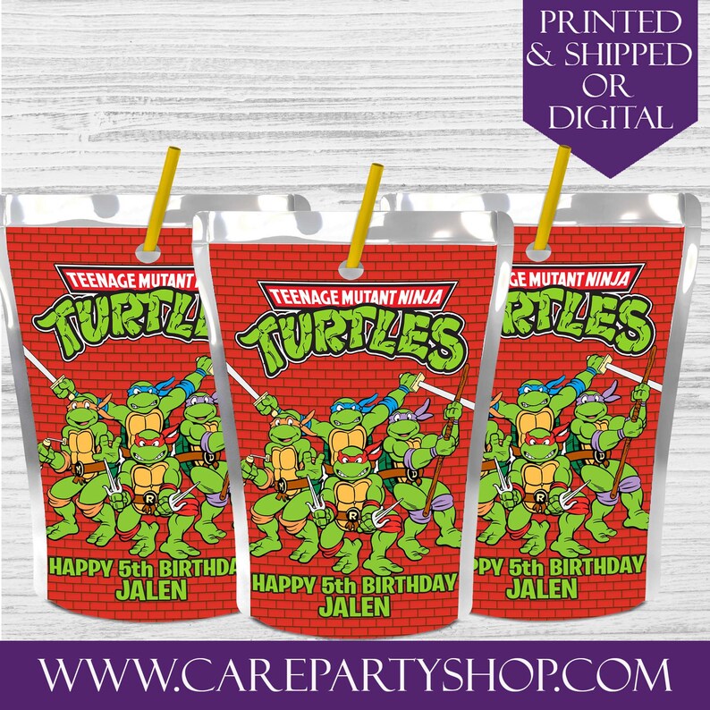 Teenage Mutant Ninja Turtles Juice Labels Custom Capri Etsy